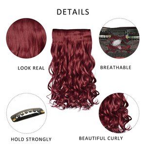 29" Curly Wavy #99J Wine Red Hair Human